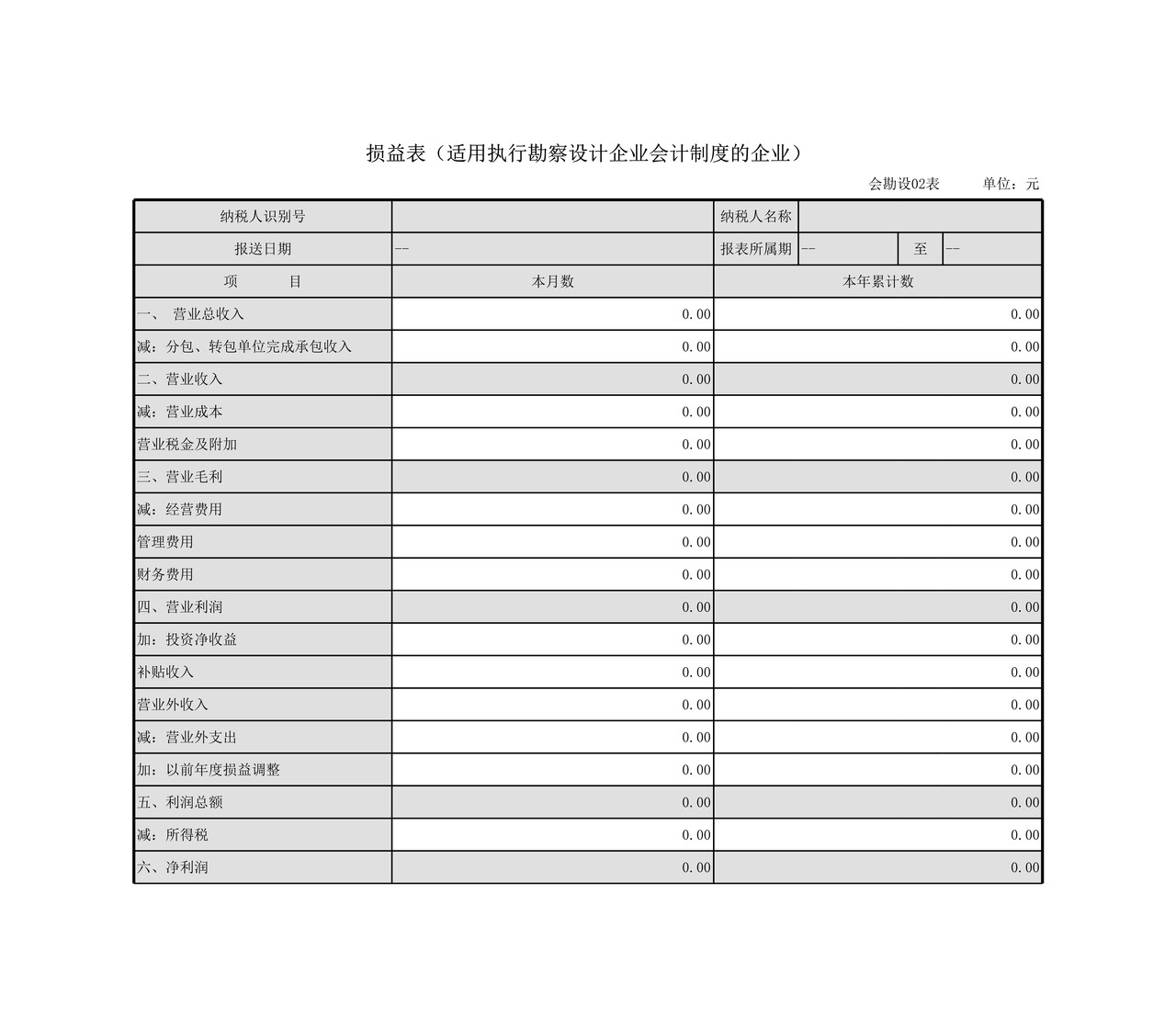 勘察设计企业会计制度财务报表报送与信息采集.xls