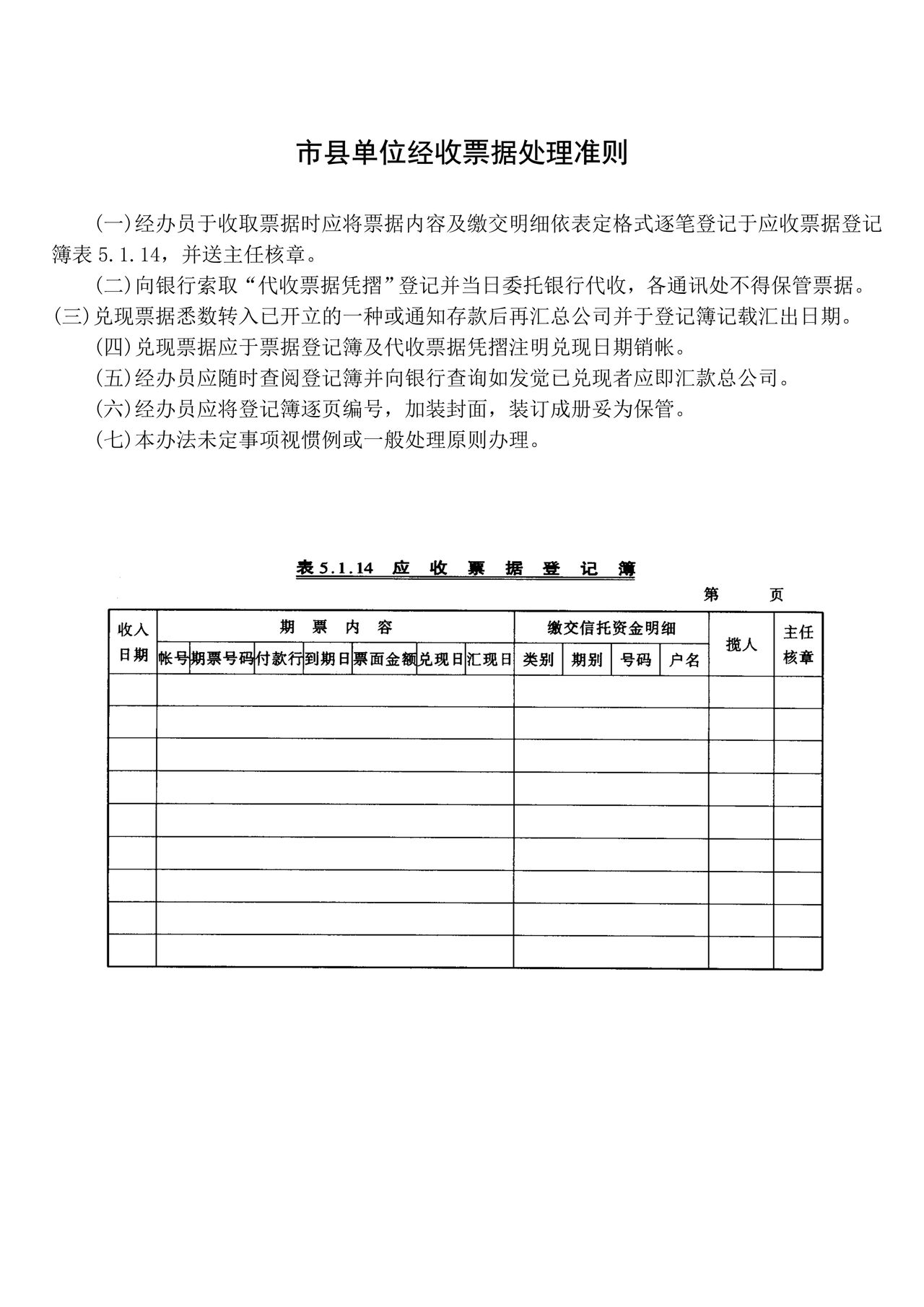 市县单位经收票据处理准则.doc