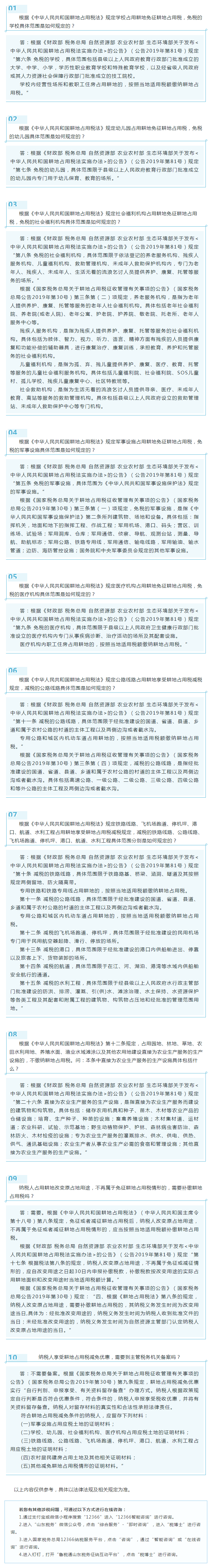 国家税务总局山东省税务局——2021年12月12366热点问答——耕地占用税减免税知识问答-1