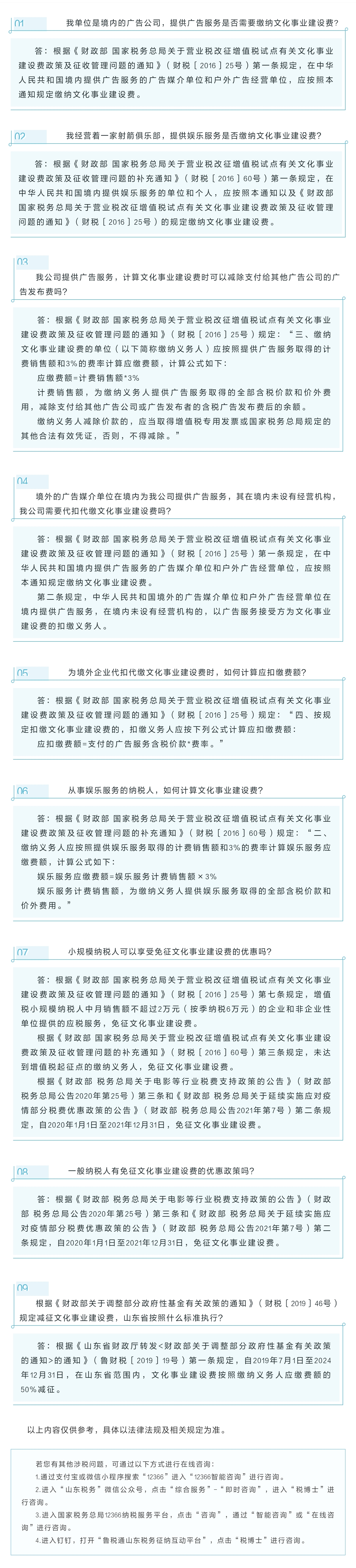 国家税务总局山东省税务局——2021年10月12366热点问答——文化事业建设费的常见问题-1