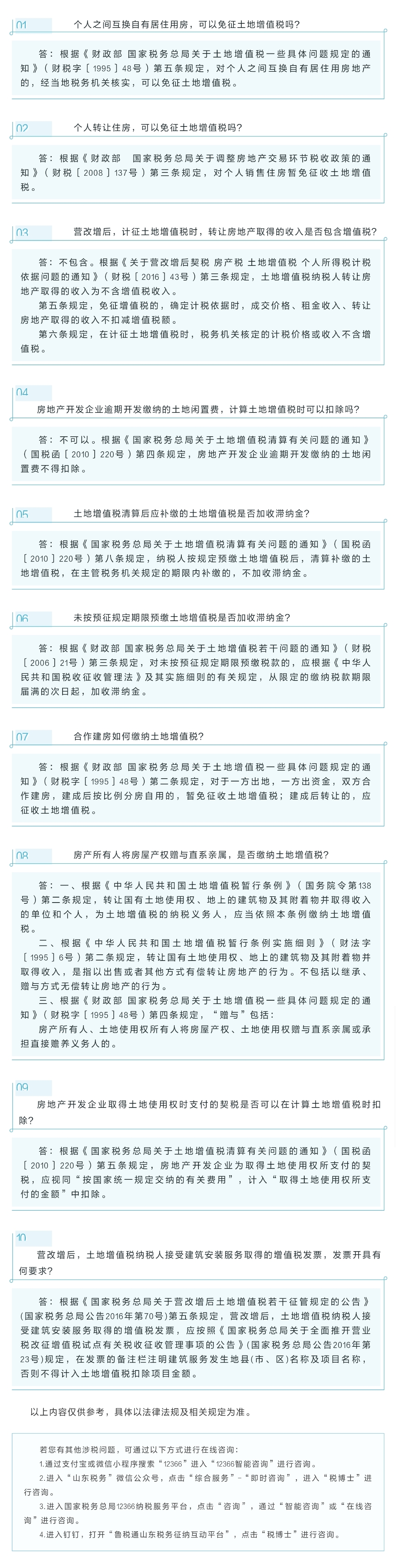 国家税务总局山东省税务局——2021年9月12366热点问答——土地增值税常见问题-1