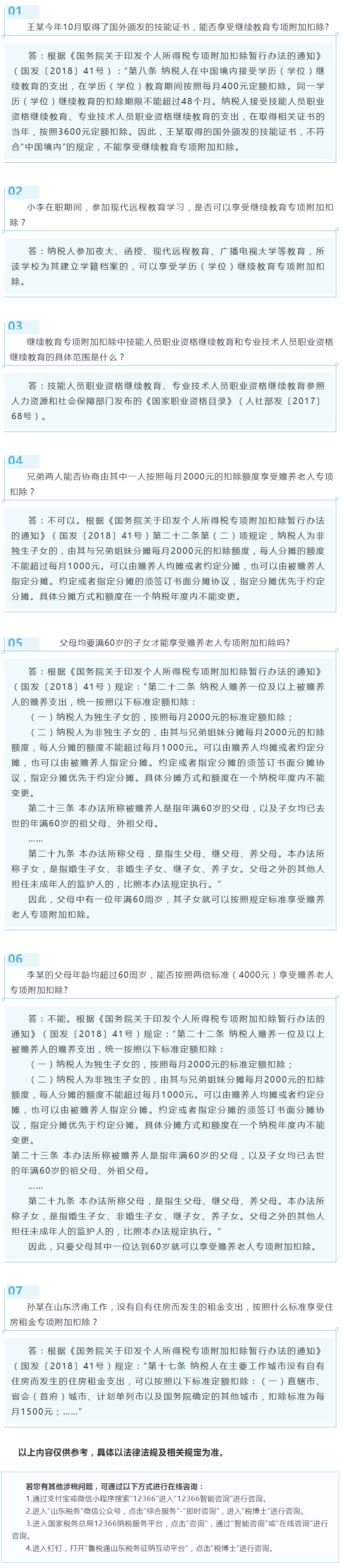 国家税务总局山东省税务局——2021年3月12366热点问答——个人所得税专项附加扣除问答精选（二）-1