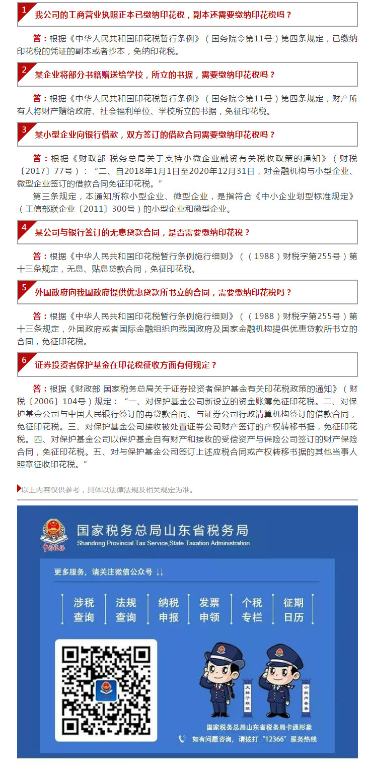 国家税务总局山东省税务局——【12366热点问答】印花税优惠政策常见问题（一）-1