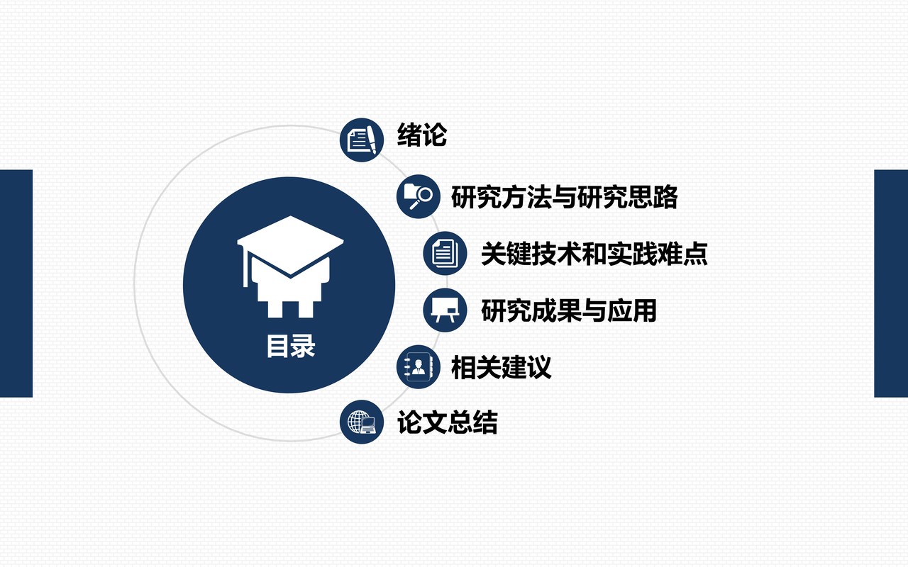 蓝色严谨大气简洁学术通用PPT模板