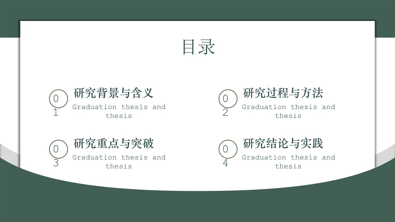 自然森林绿简约毕业答辩模板