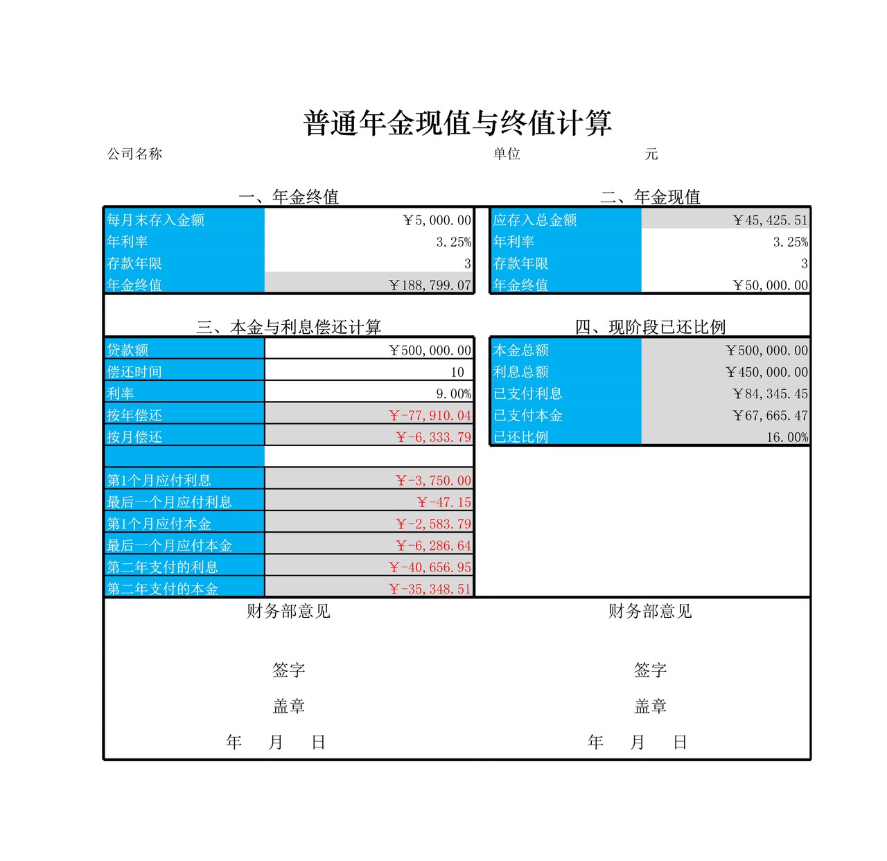 单利现值的计算与资金变化