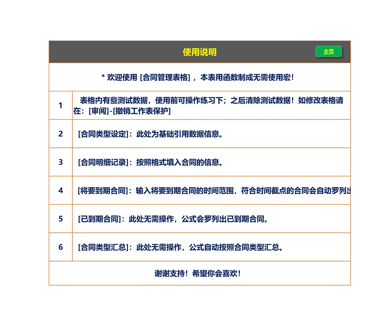 合同管理表格