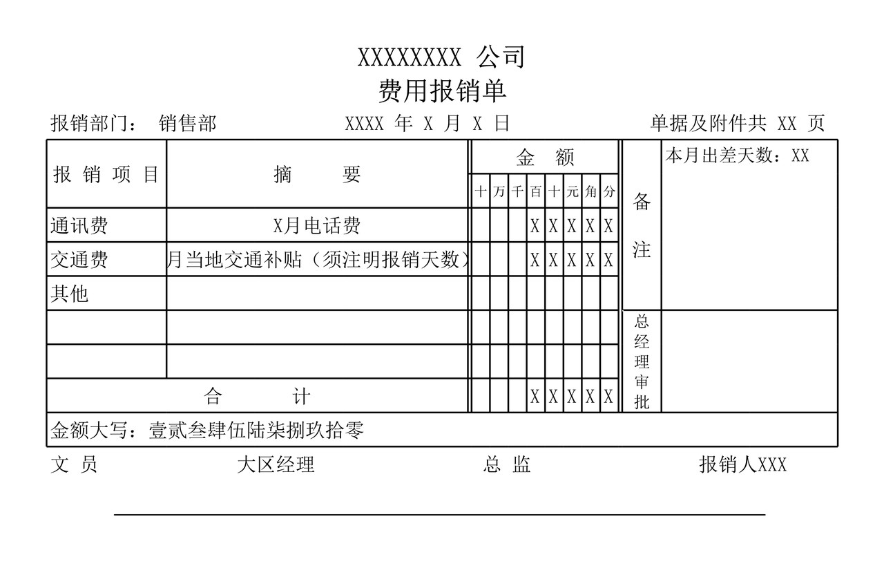 差旅费报销单