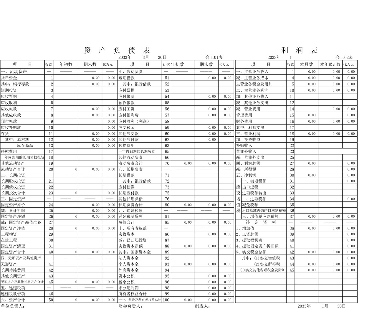 科目汇总表--套表