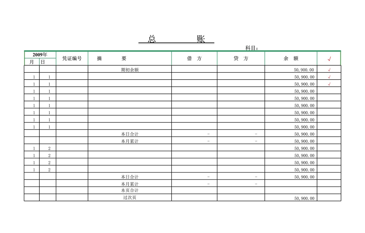 出纳实例账本样本(含现金日记账、银行日记账、总账、明细账和分类明细账)