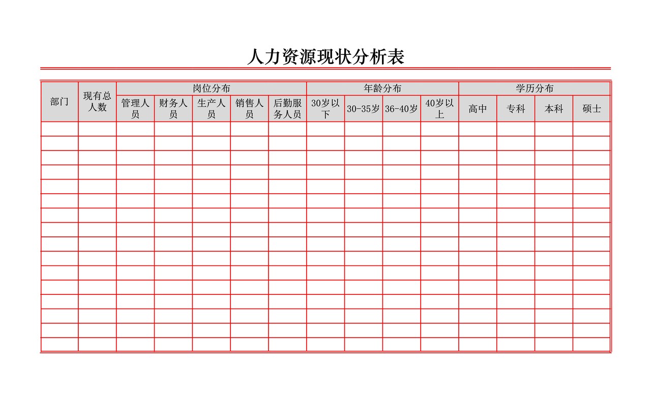 人力资源现状分析表