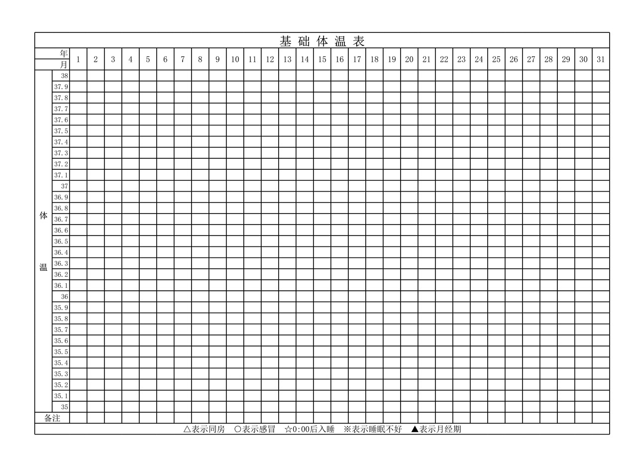 基础体温表--可直接打印