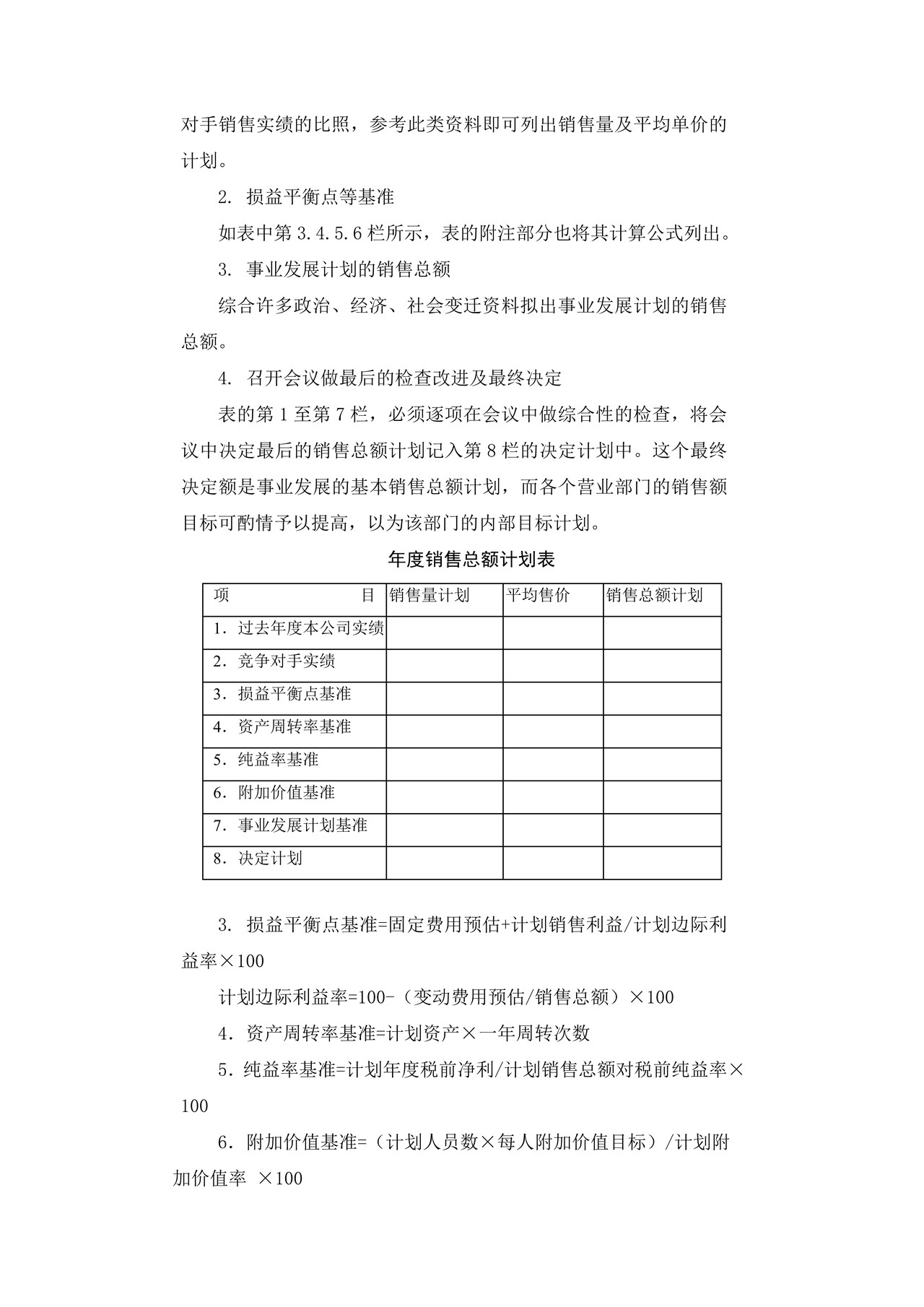 销售计划管理基础
