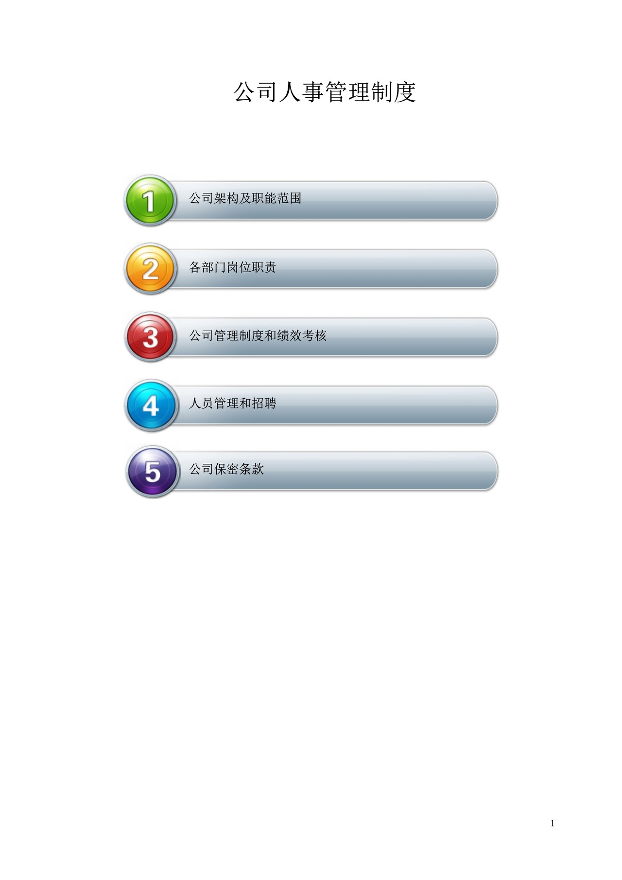 XX公司人事管理制度