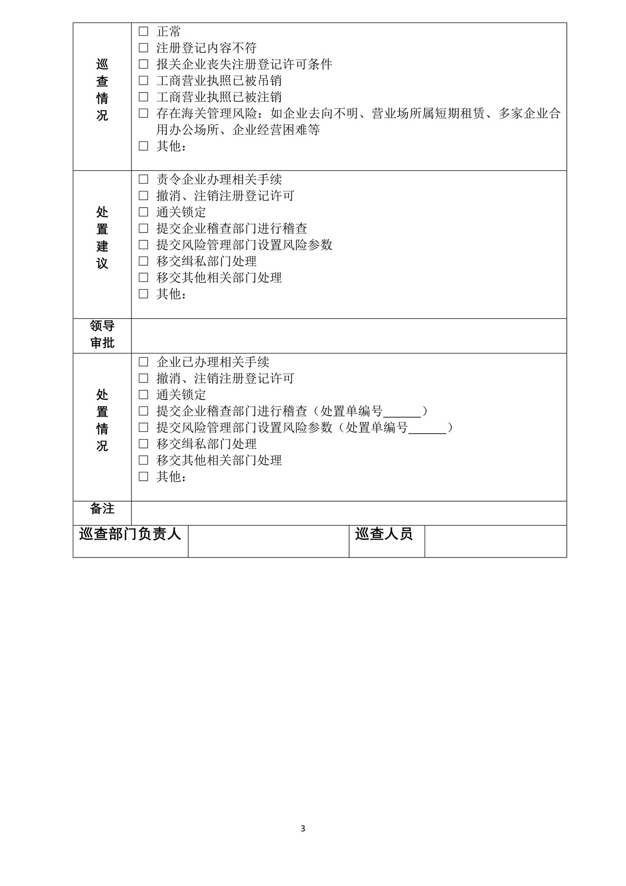 企业信息巡查表2014