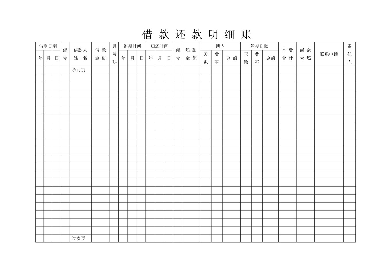 借款还款明细账