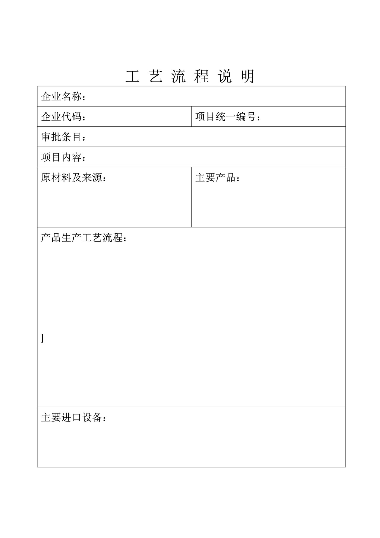 工艺流程说明