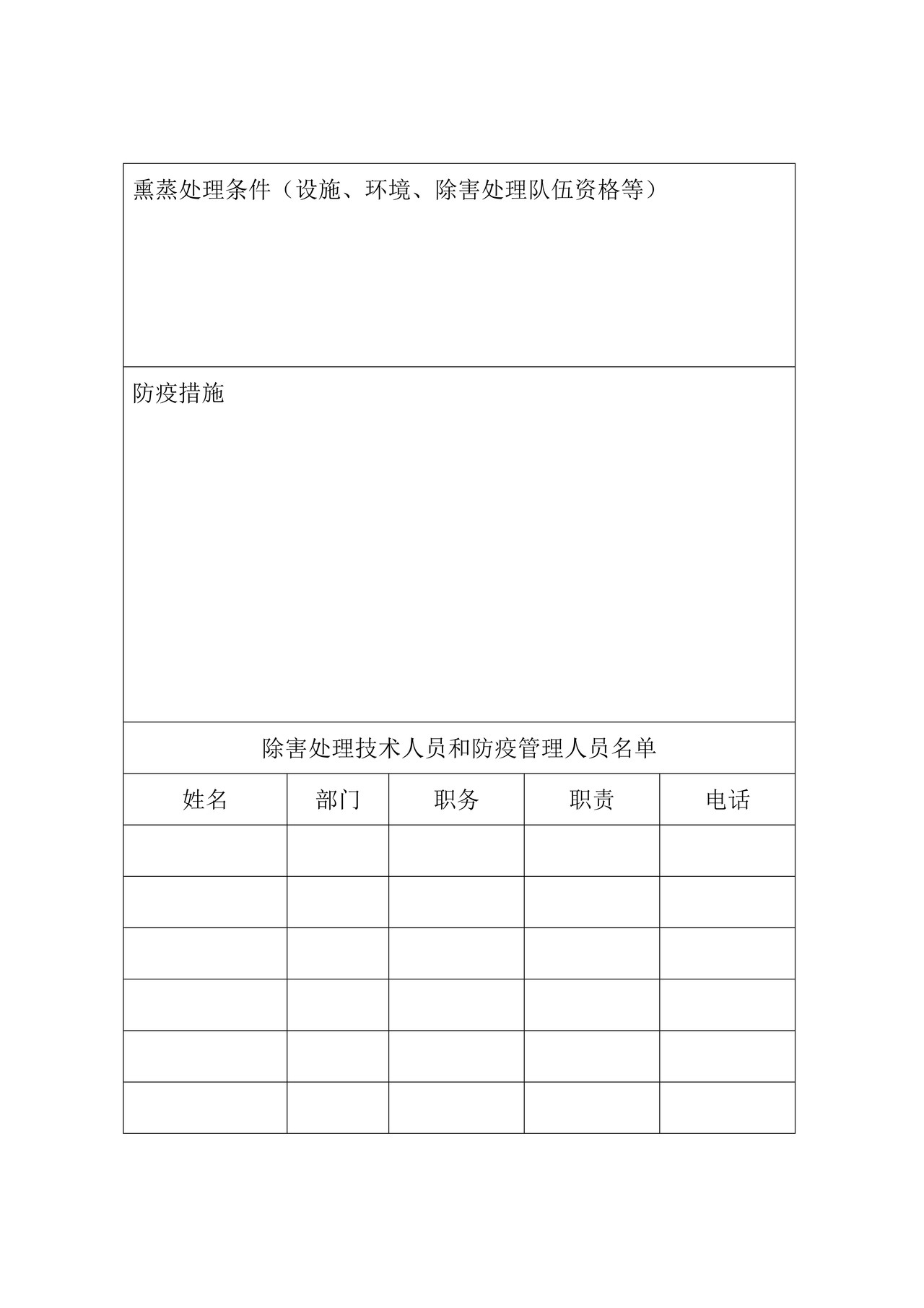 出境货物木质包装除害处理标识加施资格申请考核表（海口海关）