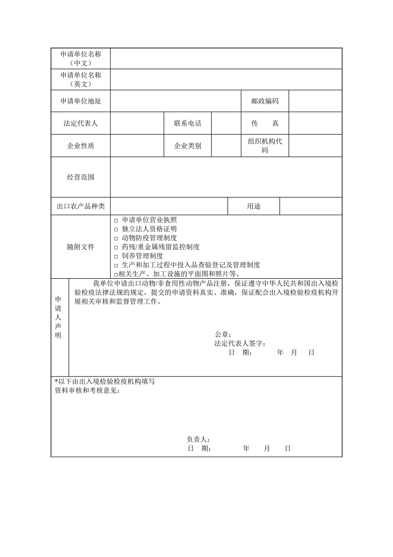 出口动物及其非食用性动物产品生产（拉萨海关）