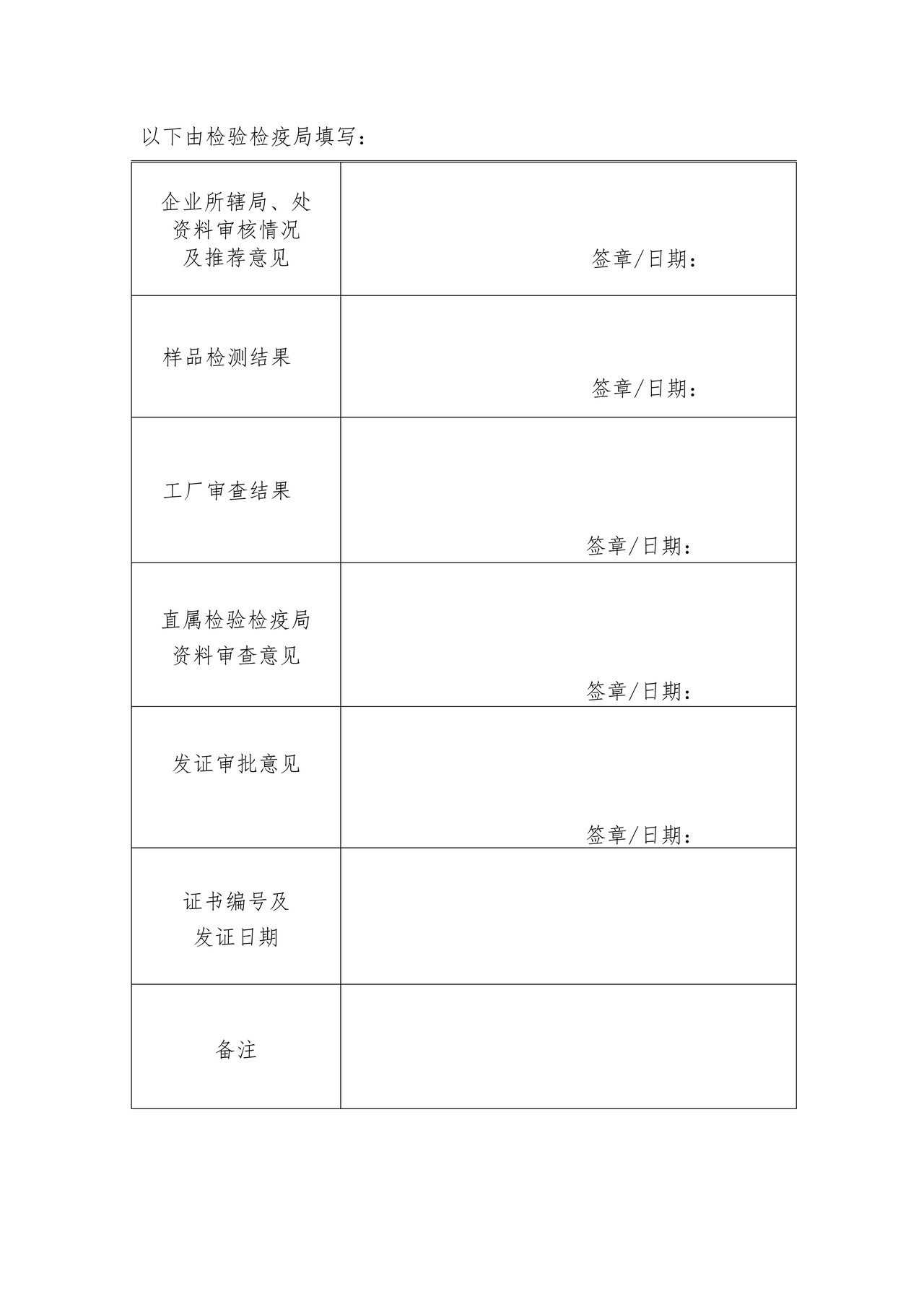 出口商品质量许可（拉萨海关）
