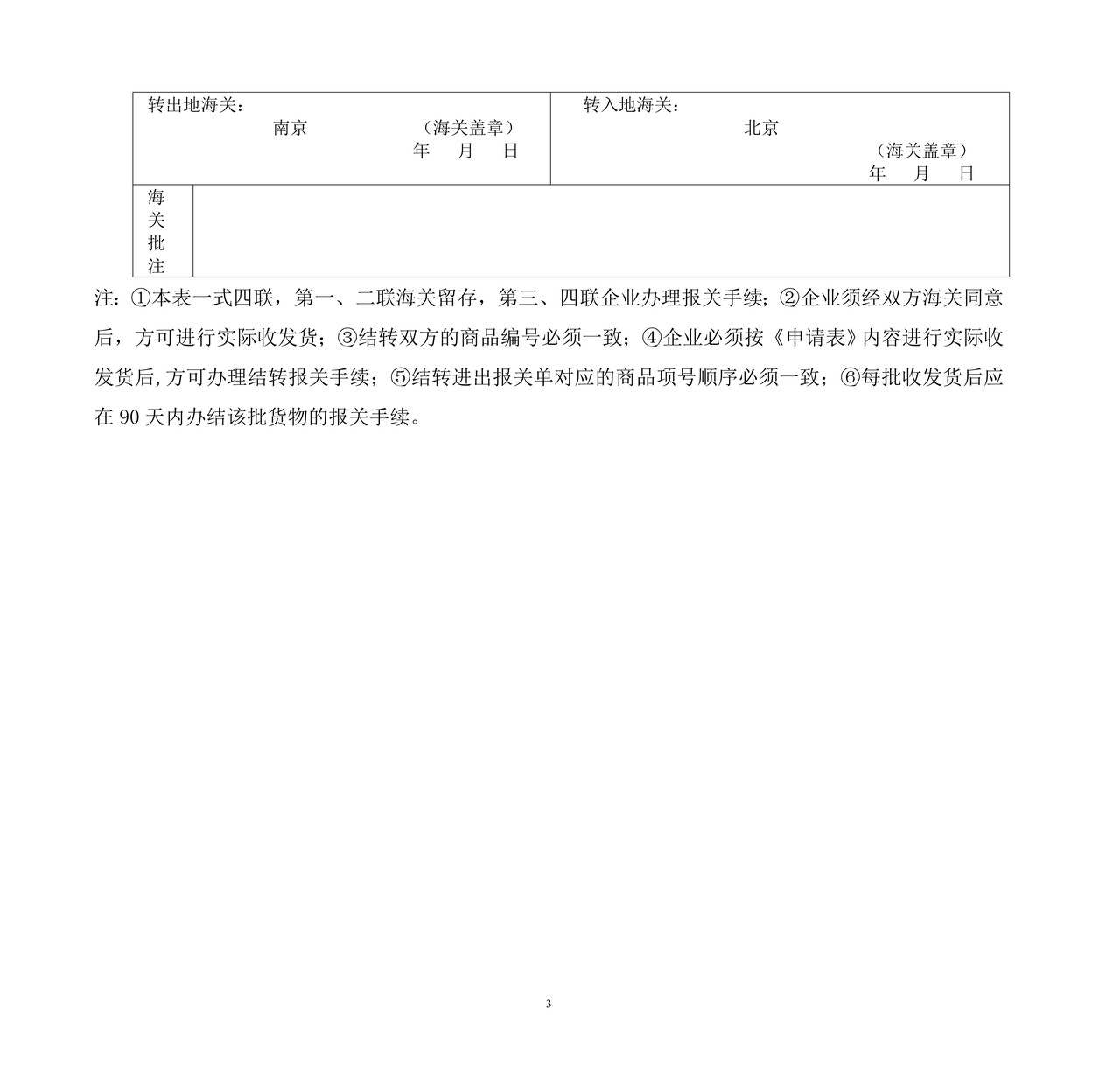 中华人民共和国海关加工贸易保税货物深加工结转申请表