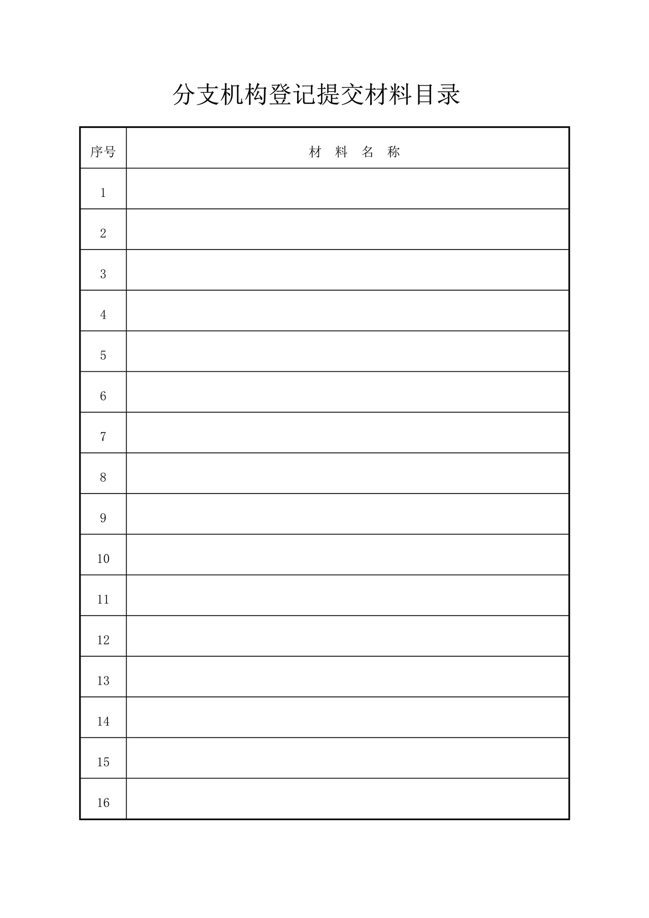 分支机构登记申请书