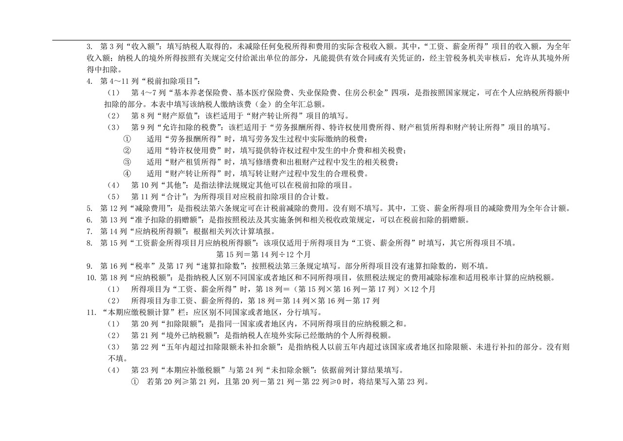 个人所得税自行纳税申报表（B表）