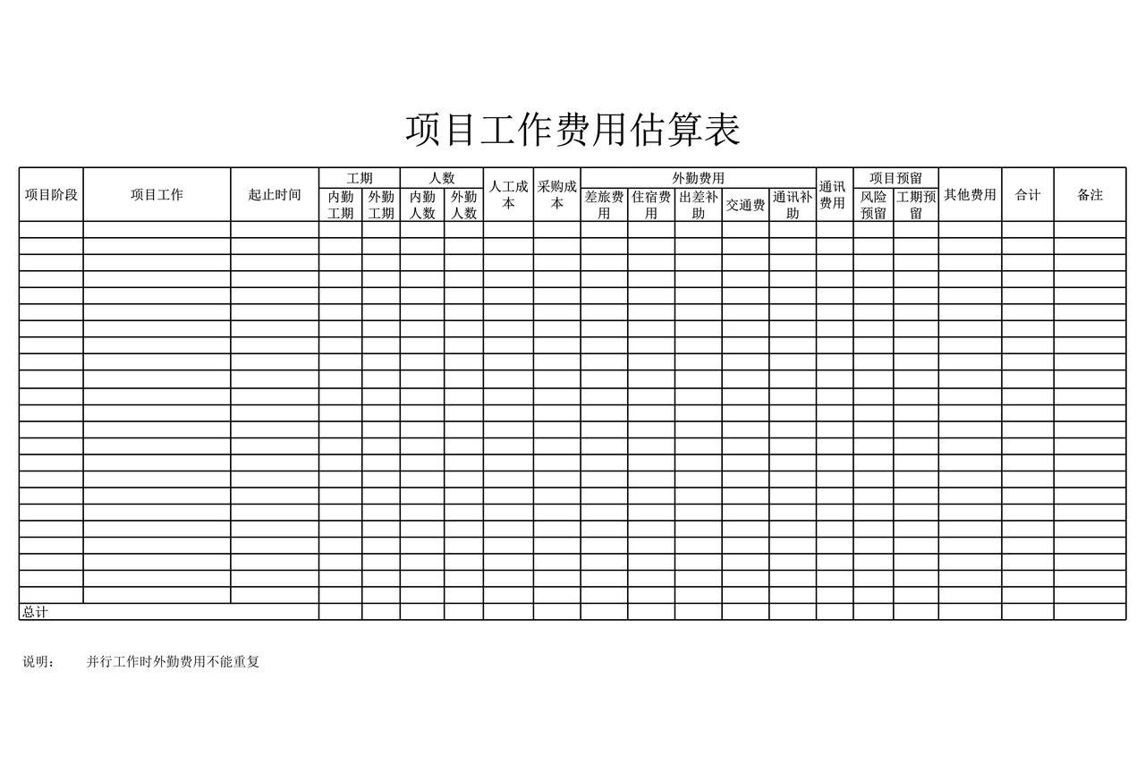 项目成本核算表(内部全)