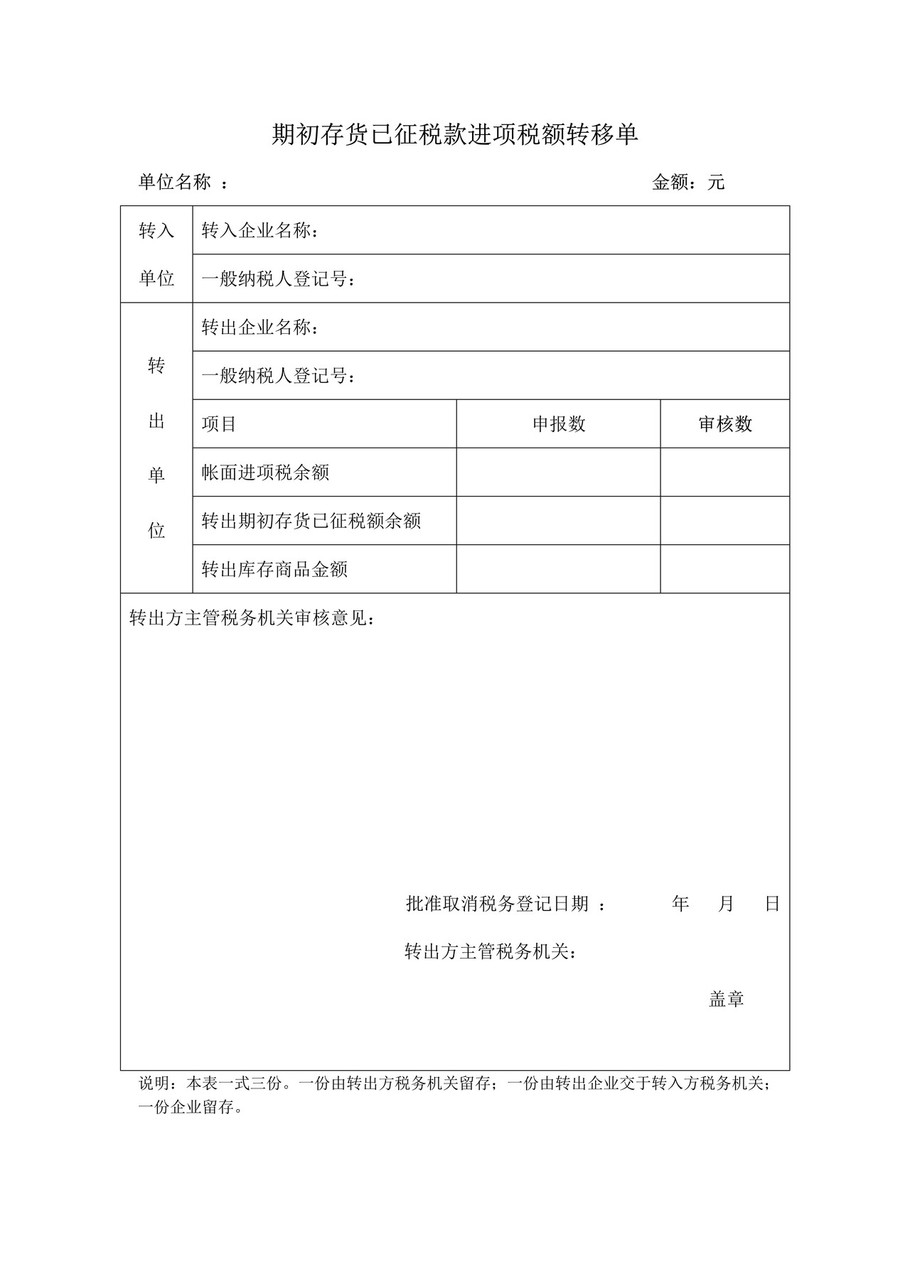转移企业的留抵税金审核