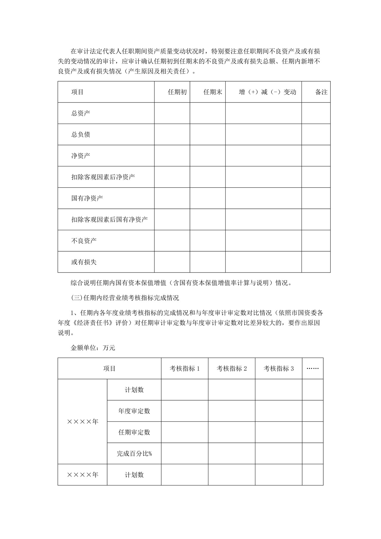 任期经济责任审计报告
