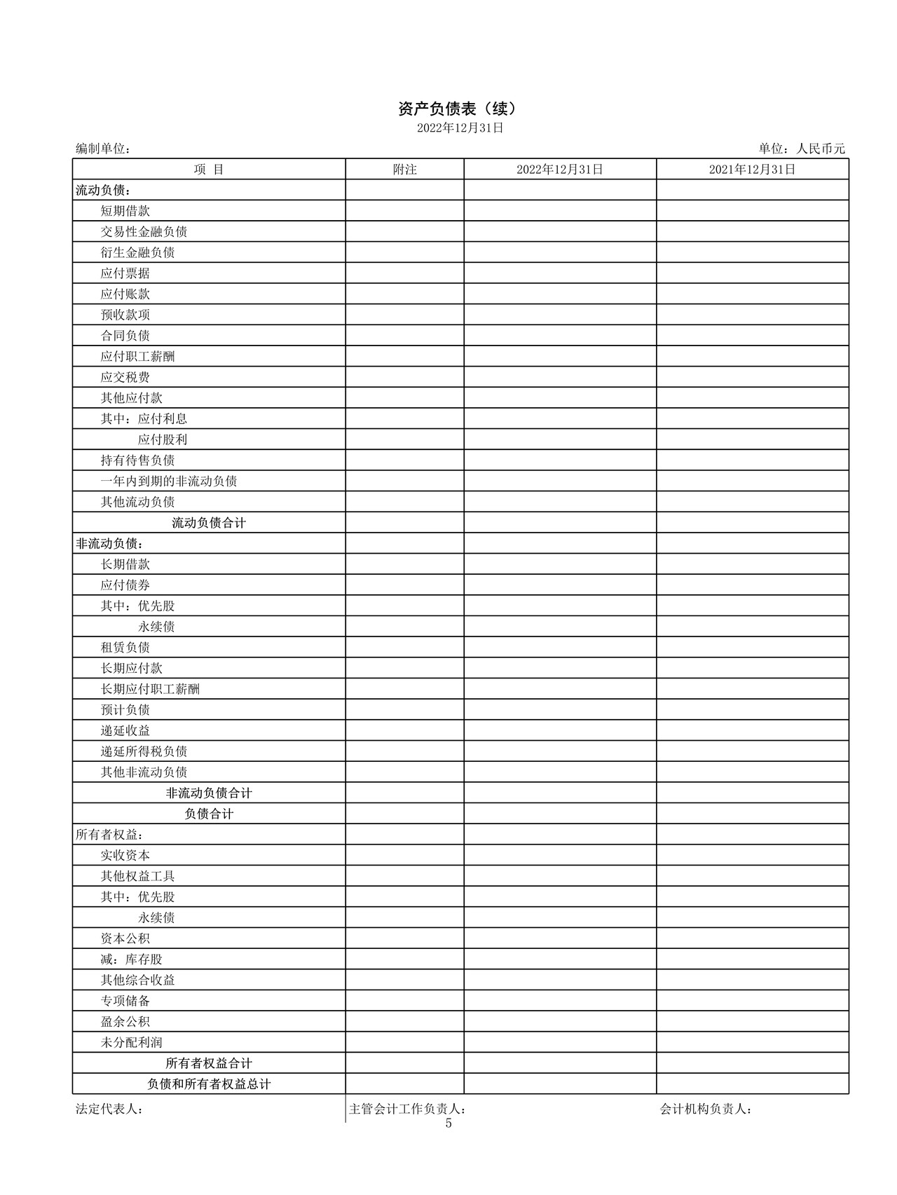 财务报表-单体（一般企业）-信永中和版本链接TB19.0一键生成