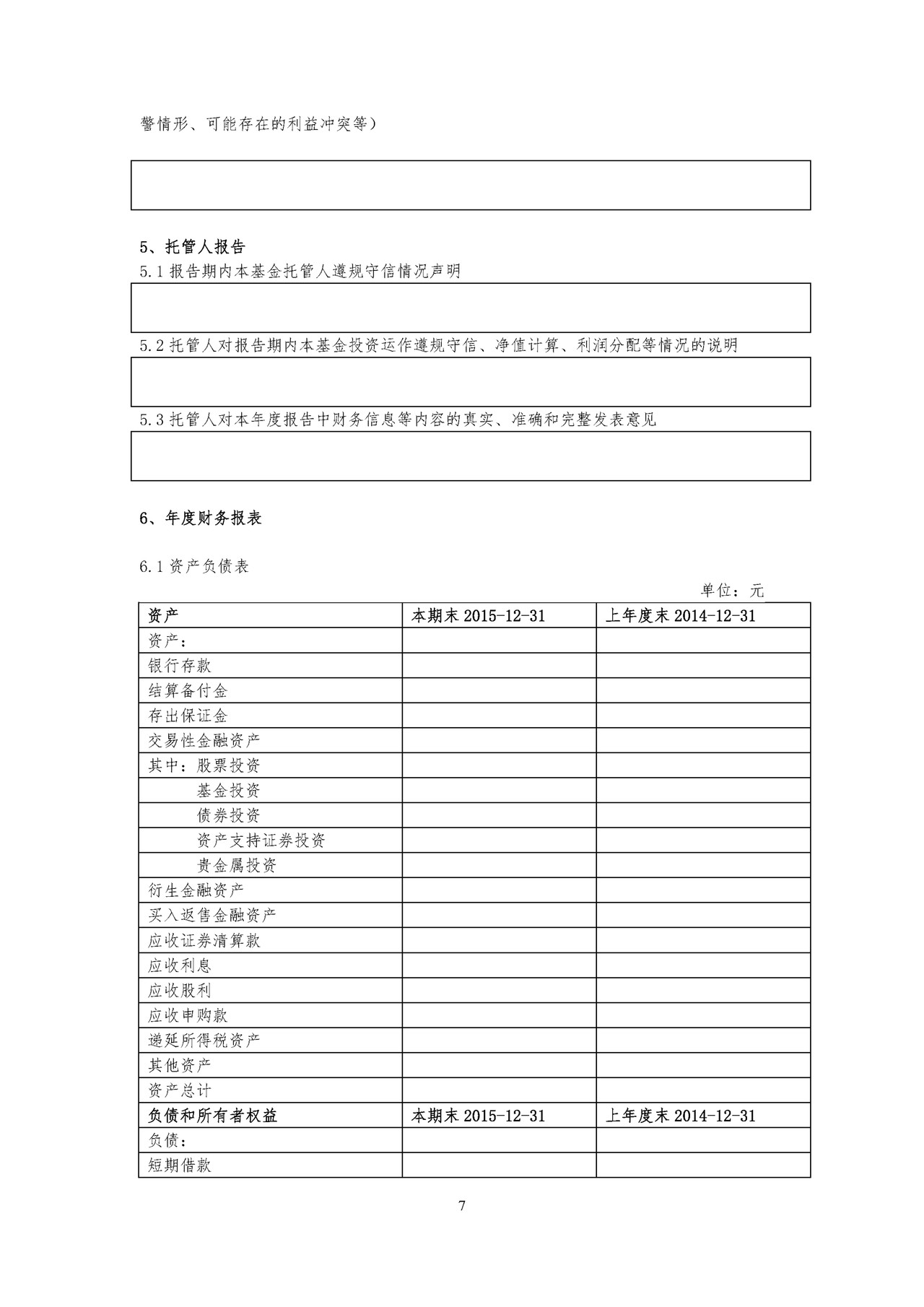 私募基金信息披露年度报表——私募投资基金信息披露内容与格式指引1号
