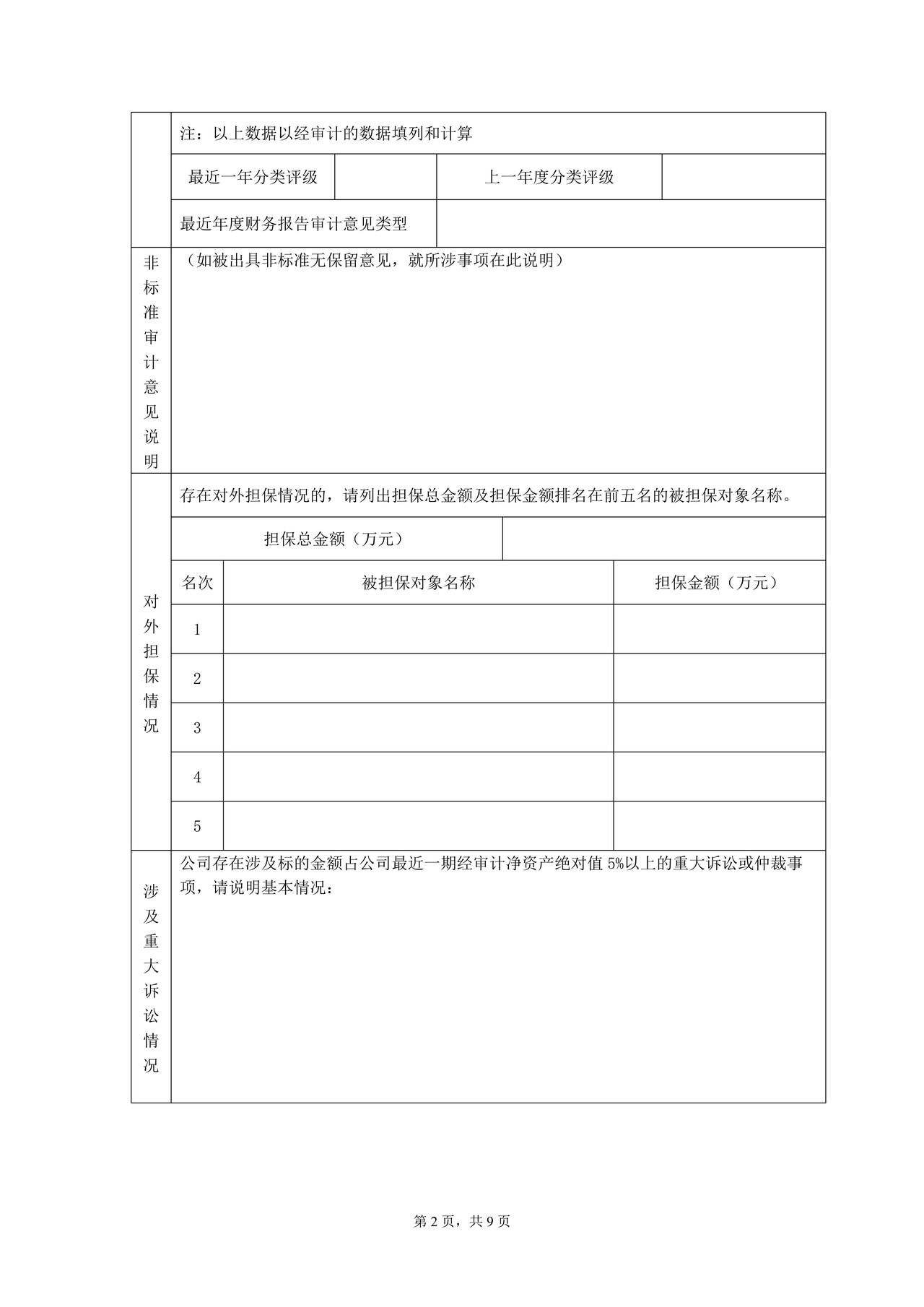证券公司基本情况申报表