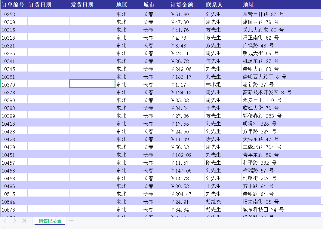 销售记录单的编辑