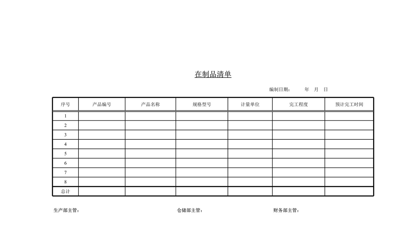 存货管理类报表
