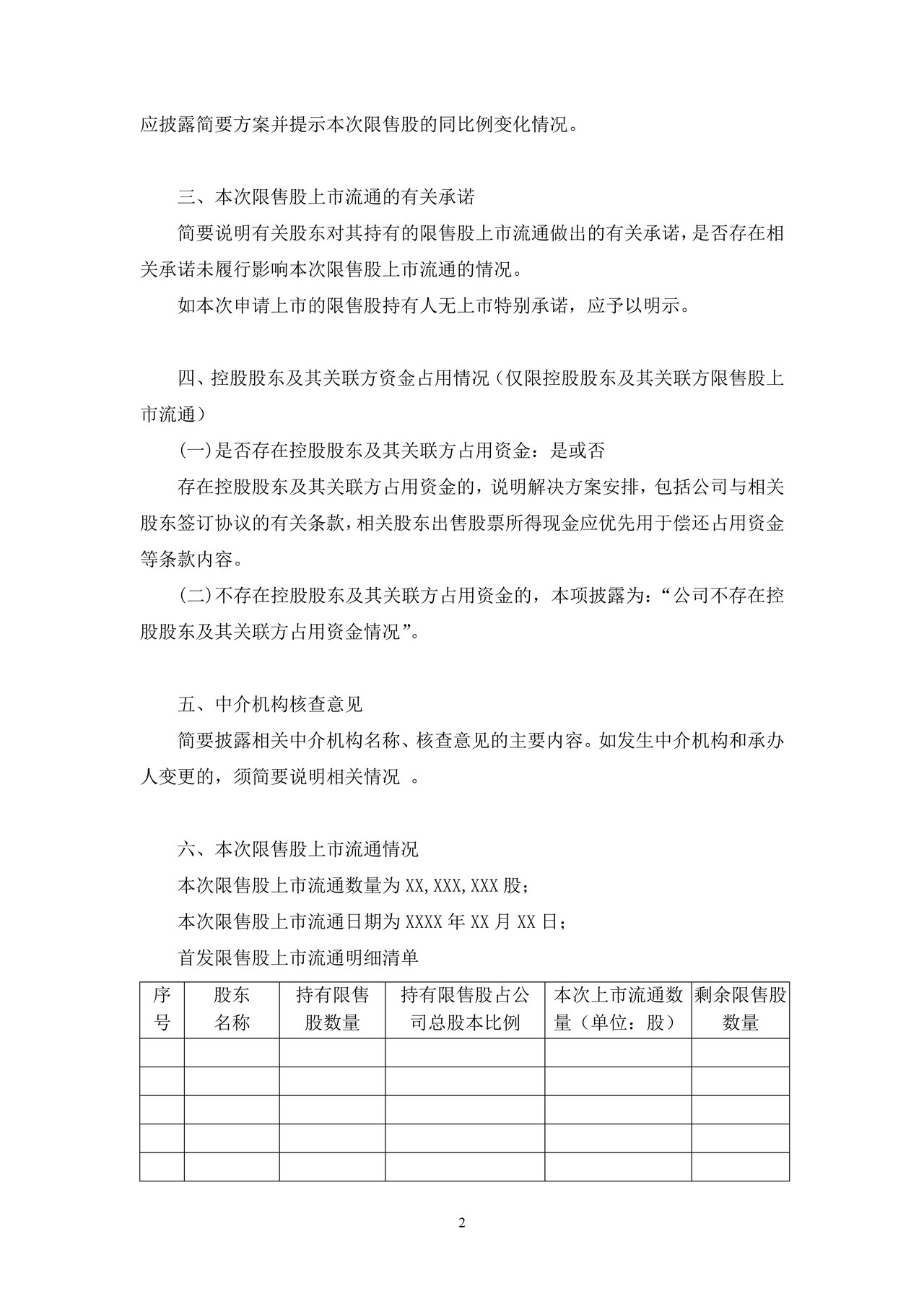上市公司非股改限售股上市流通公告——上海证券交易所上市公司日常信息披露工作备忘录临时公告格式指引第二十六号（2015年修订）