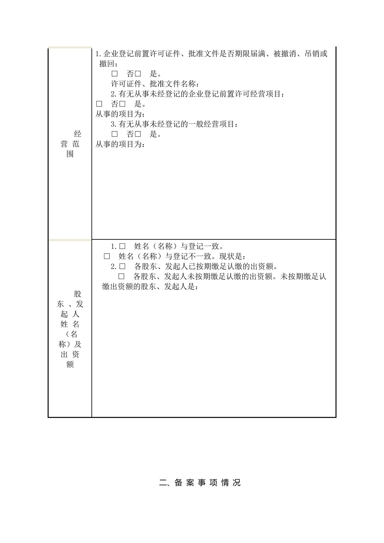 公司年检报告书(2012版)