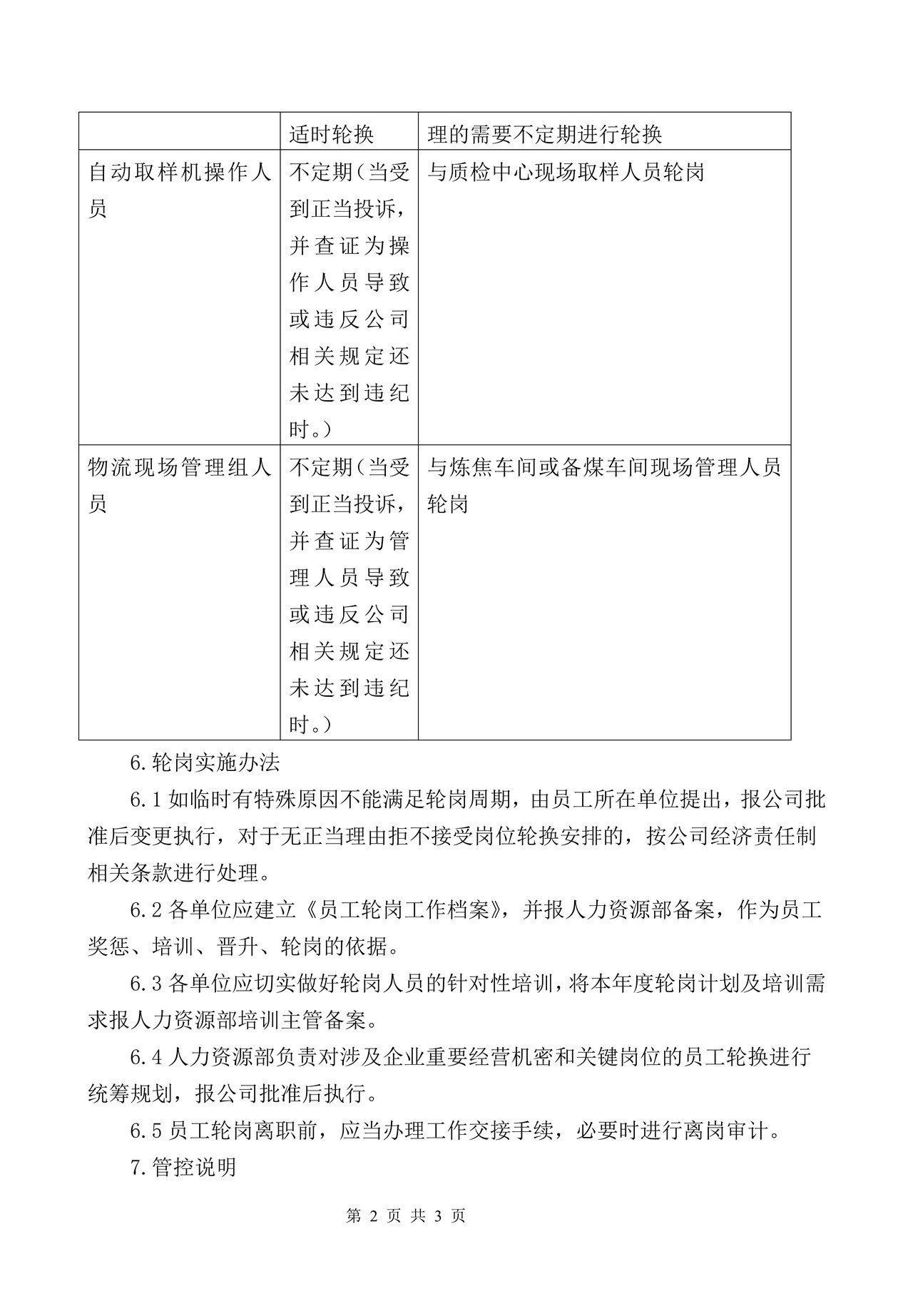 特殊敏感岗位管理制度