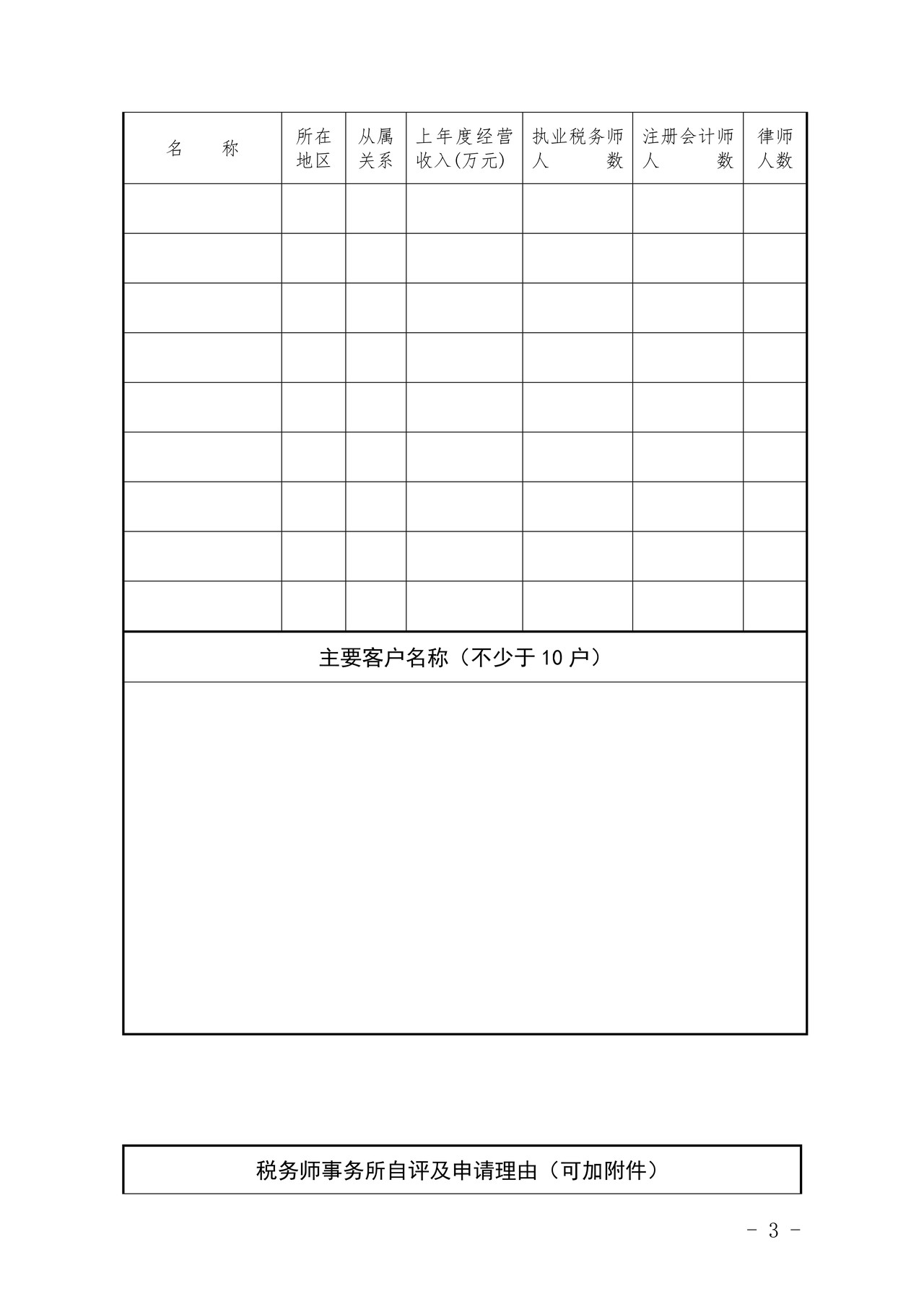 安徽省税务师事务所等级认定申请表