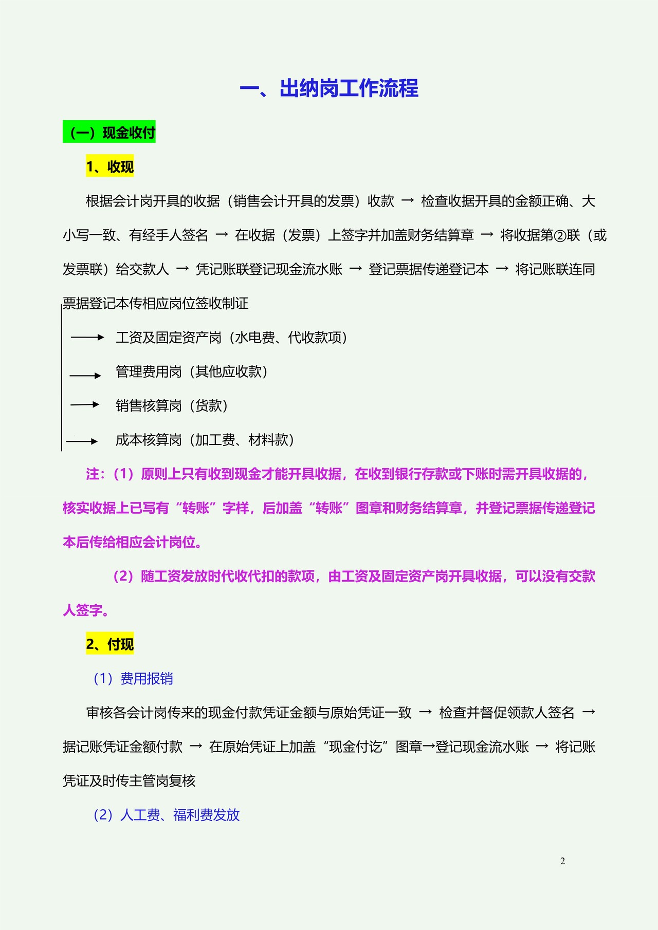财务部全岗位工作流程