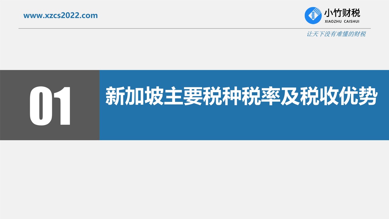 新加坡涉税政策简介