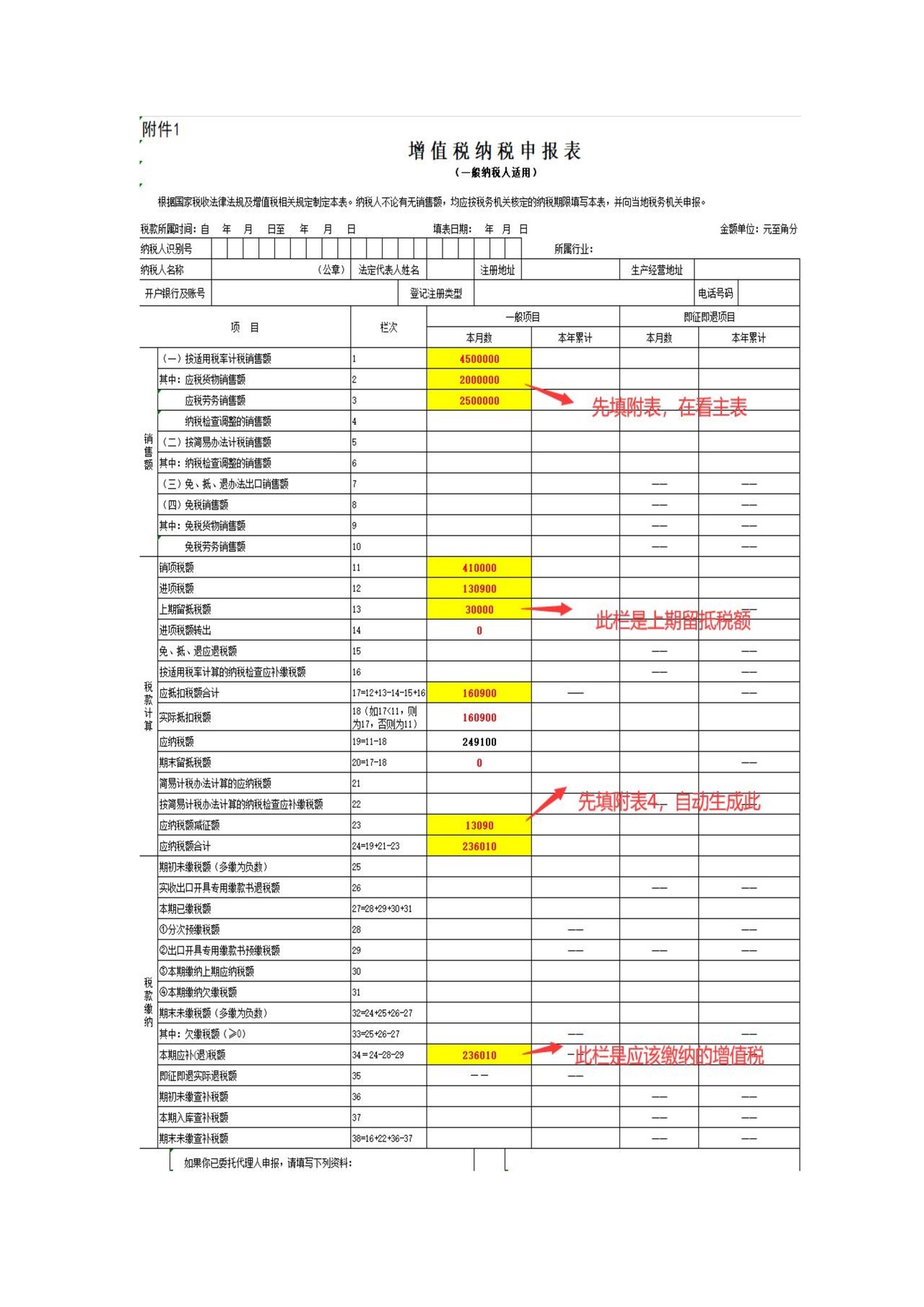 纳税申报表