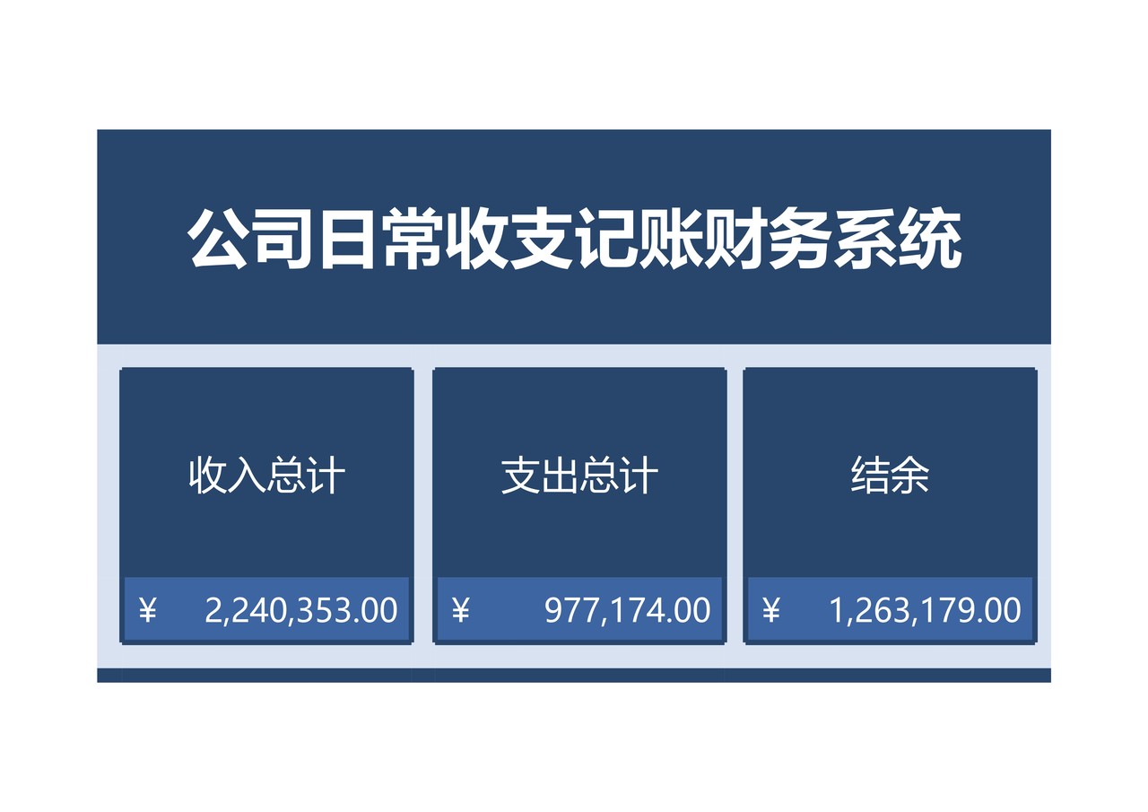 公司日常收支记账财务系统
