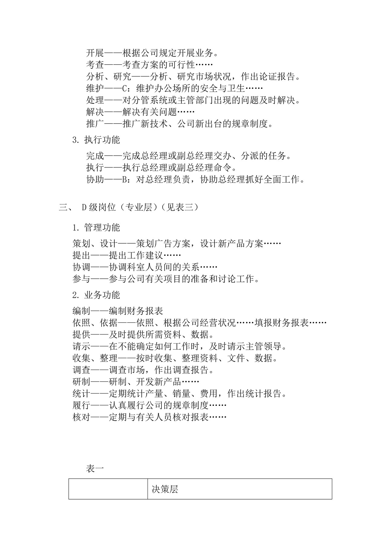职务说明书动词使用法