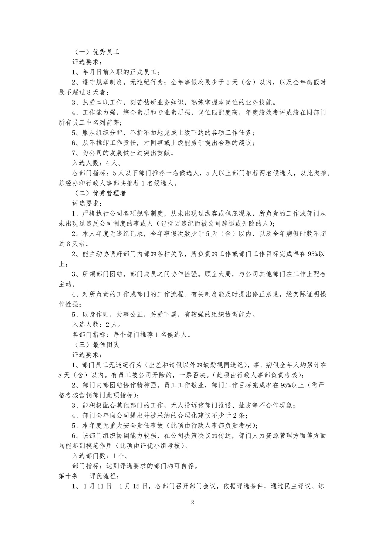 年度评优办法