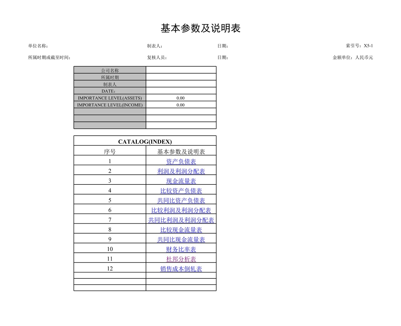 综合财务分析报表