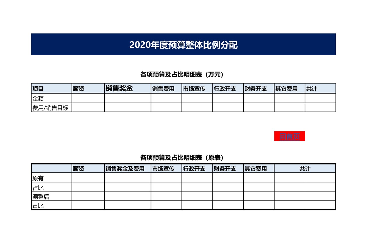 2020年预算总表模板升级版