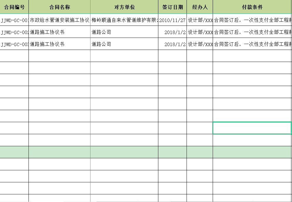 房地产开发成本台账与成本分摊管理台账