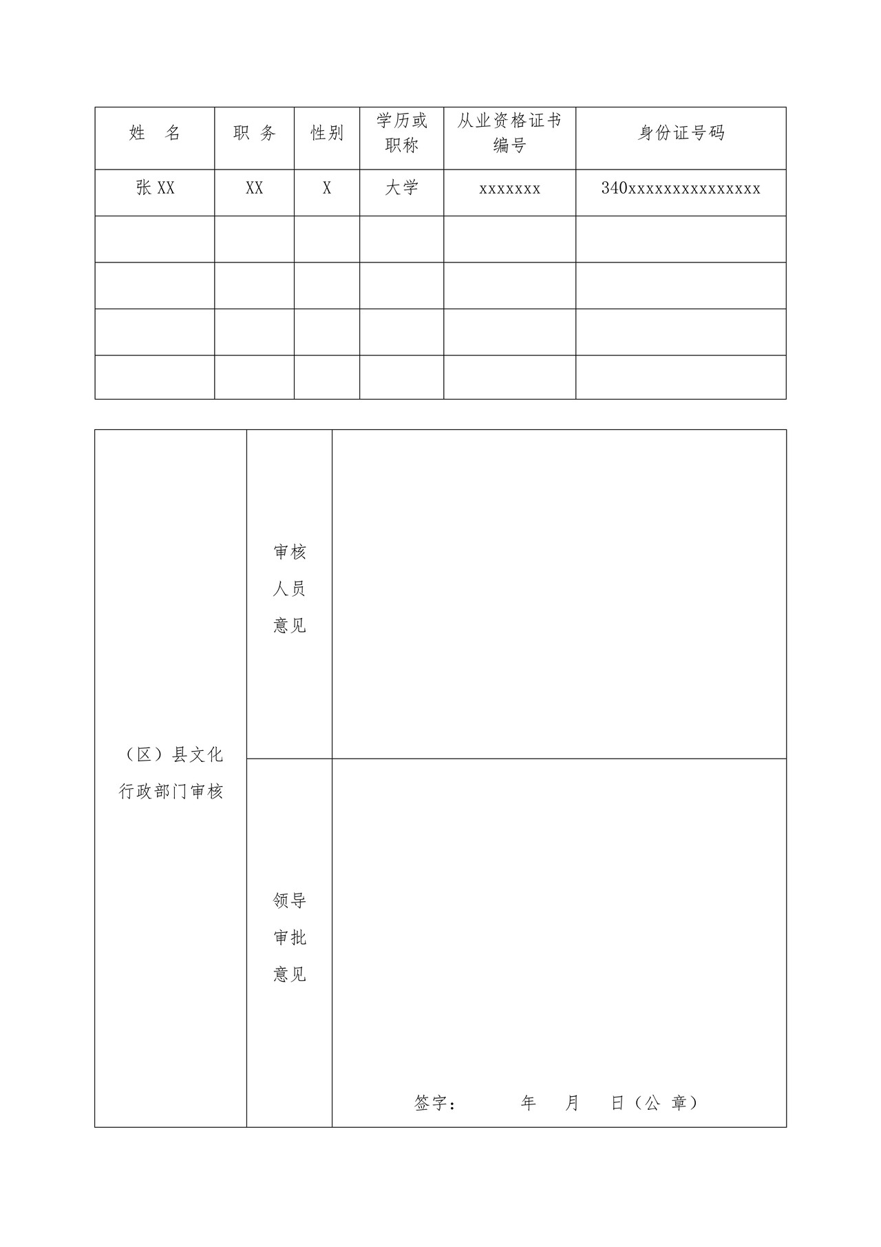 (样表)互联网上网服务登记表(示例样表)