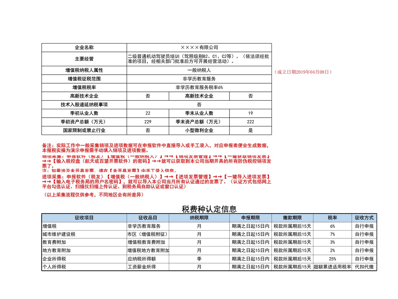 驾校培训一般纳税人